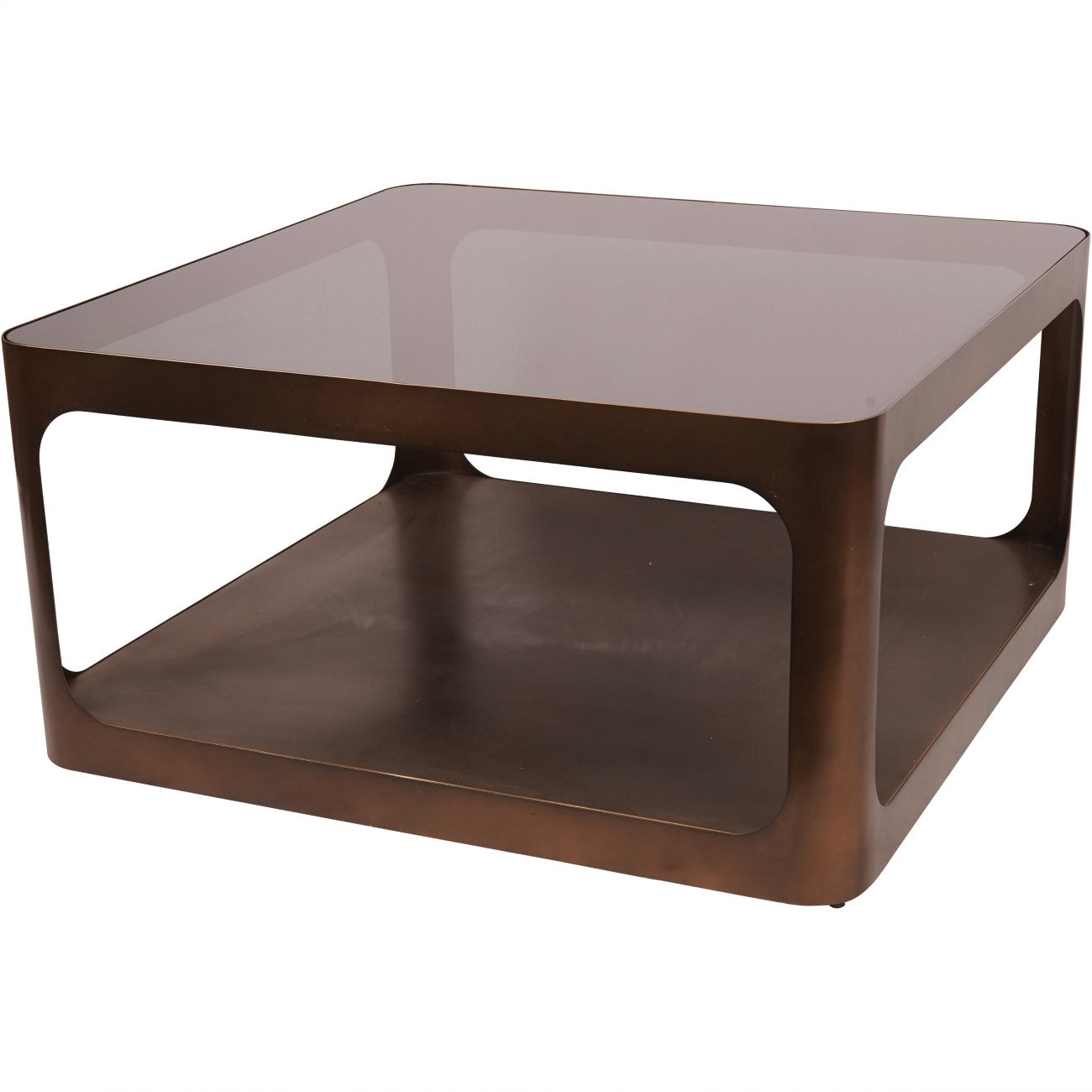 Thorpe Bronze & Smoked Glass Square Coffee Table