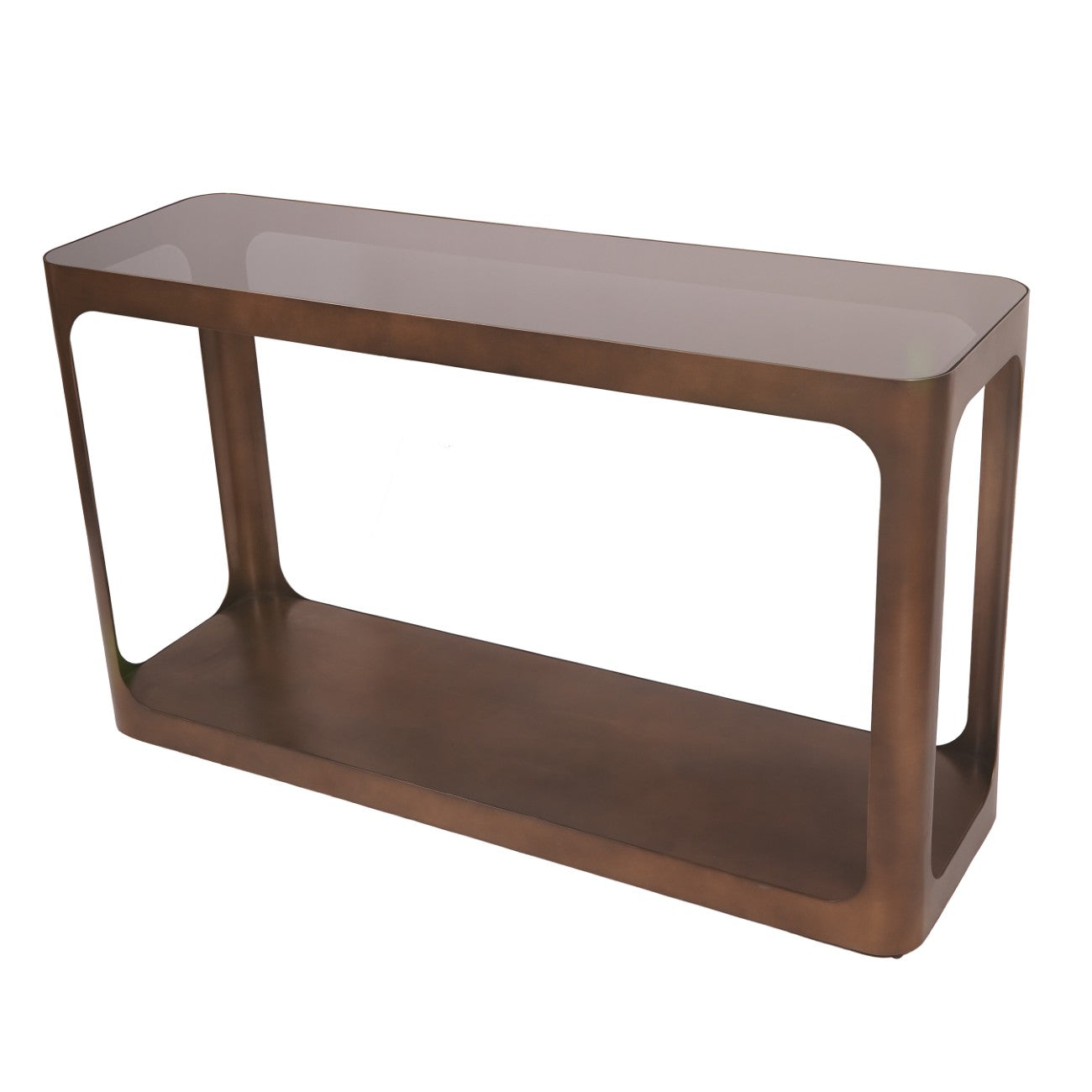 Thorpe Bronze & Smoked Glass Console Table