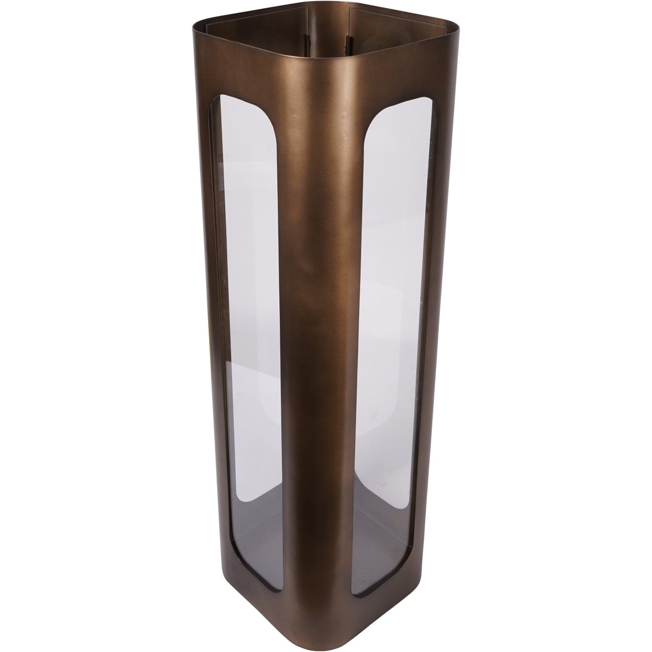 Thorpe Bronze & Clear Glass Hurricane Candle Holder | Large