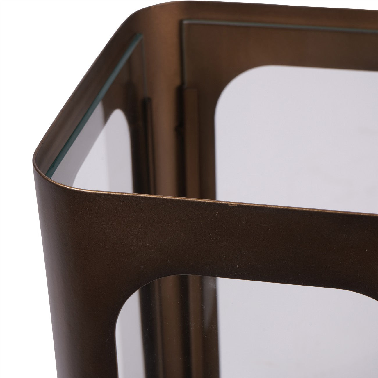 Thorpe Bronze & Clear Glass Hurricane Candle Holder | Large