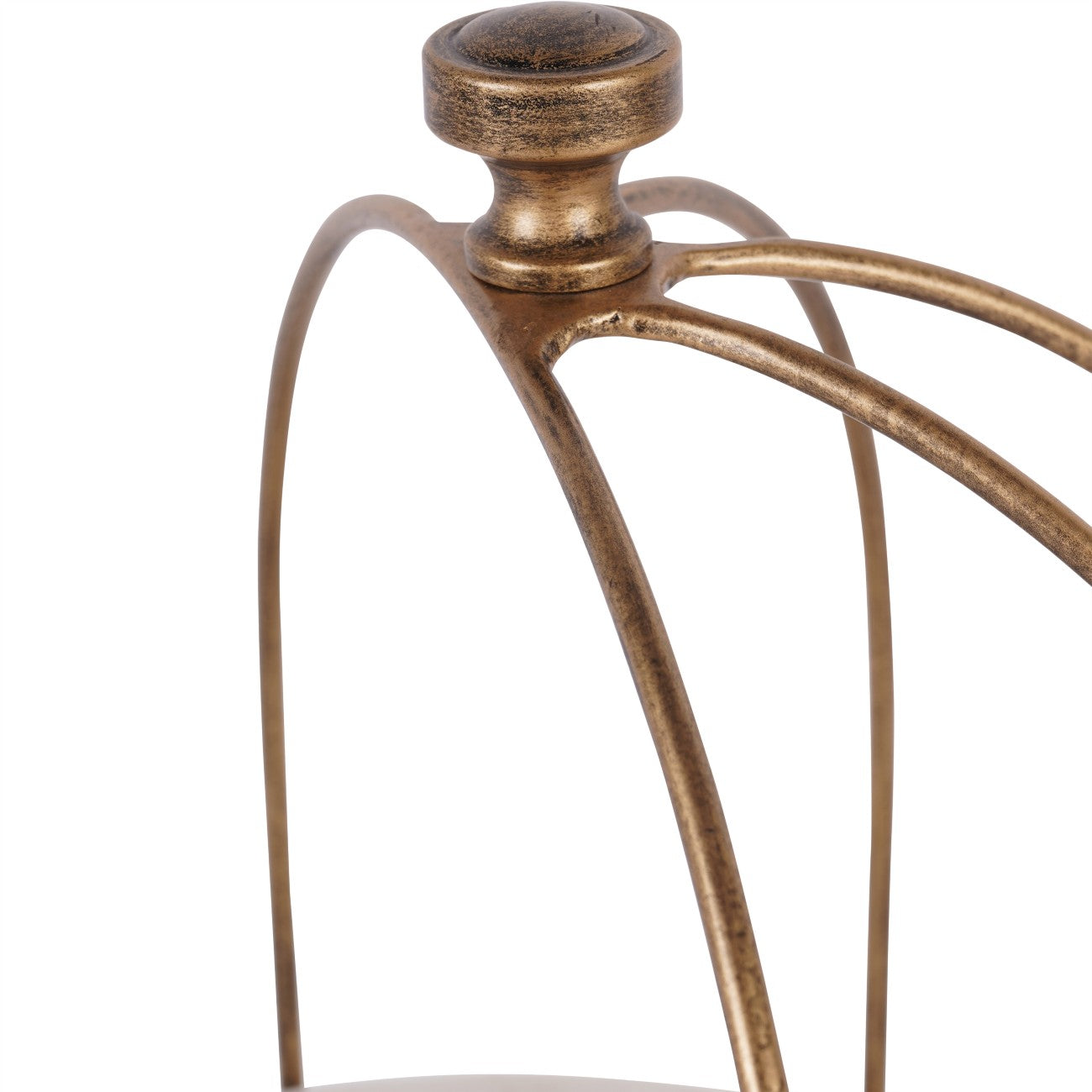 Belvedere Aged Gold & White Marble 1 Tiered Stand