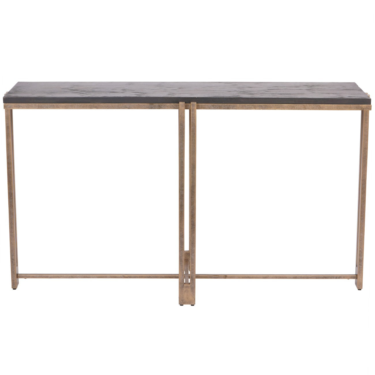 Dalston Black Sandblasted Wood & Champagne Console Table