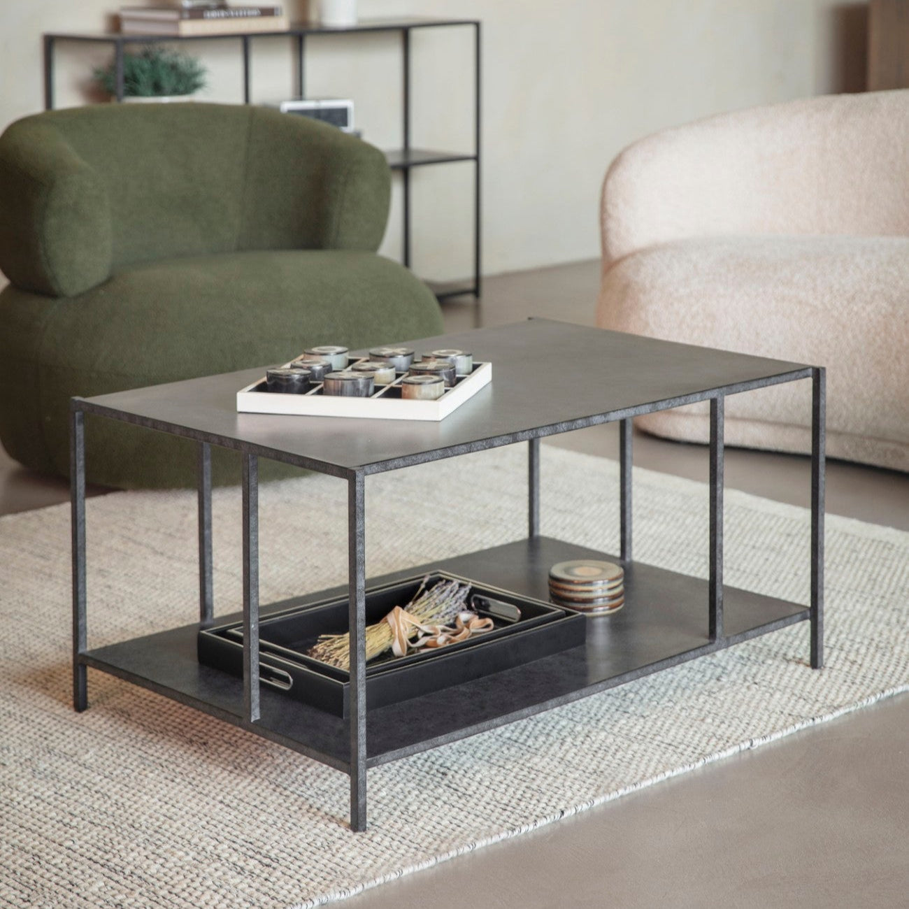 Brooks Mottled Black Rectangle Coffee Table