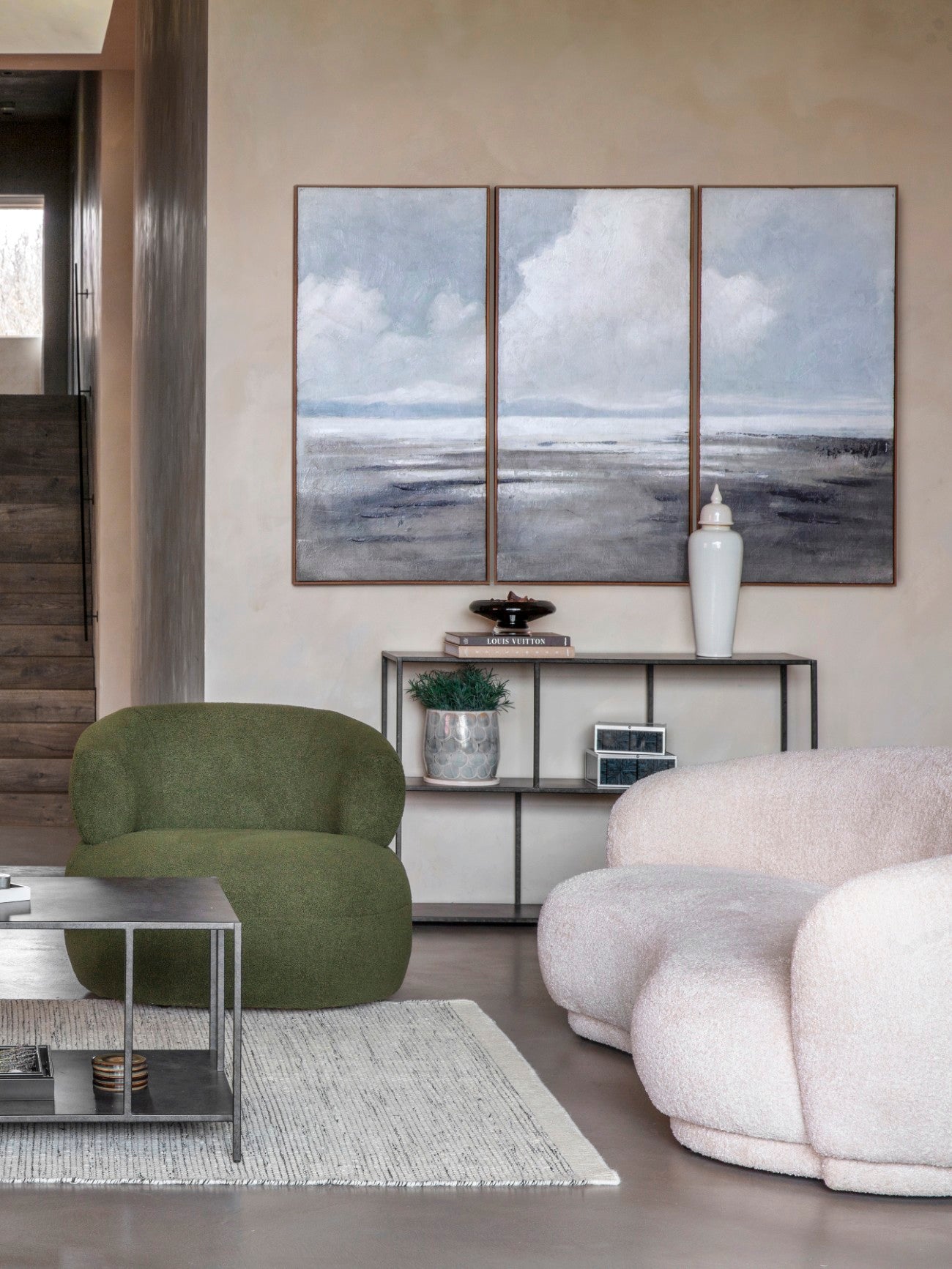 Brooks Charcoal Black Geometric Console Table