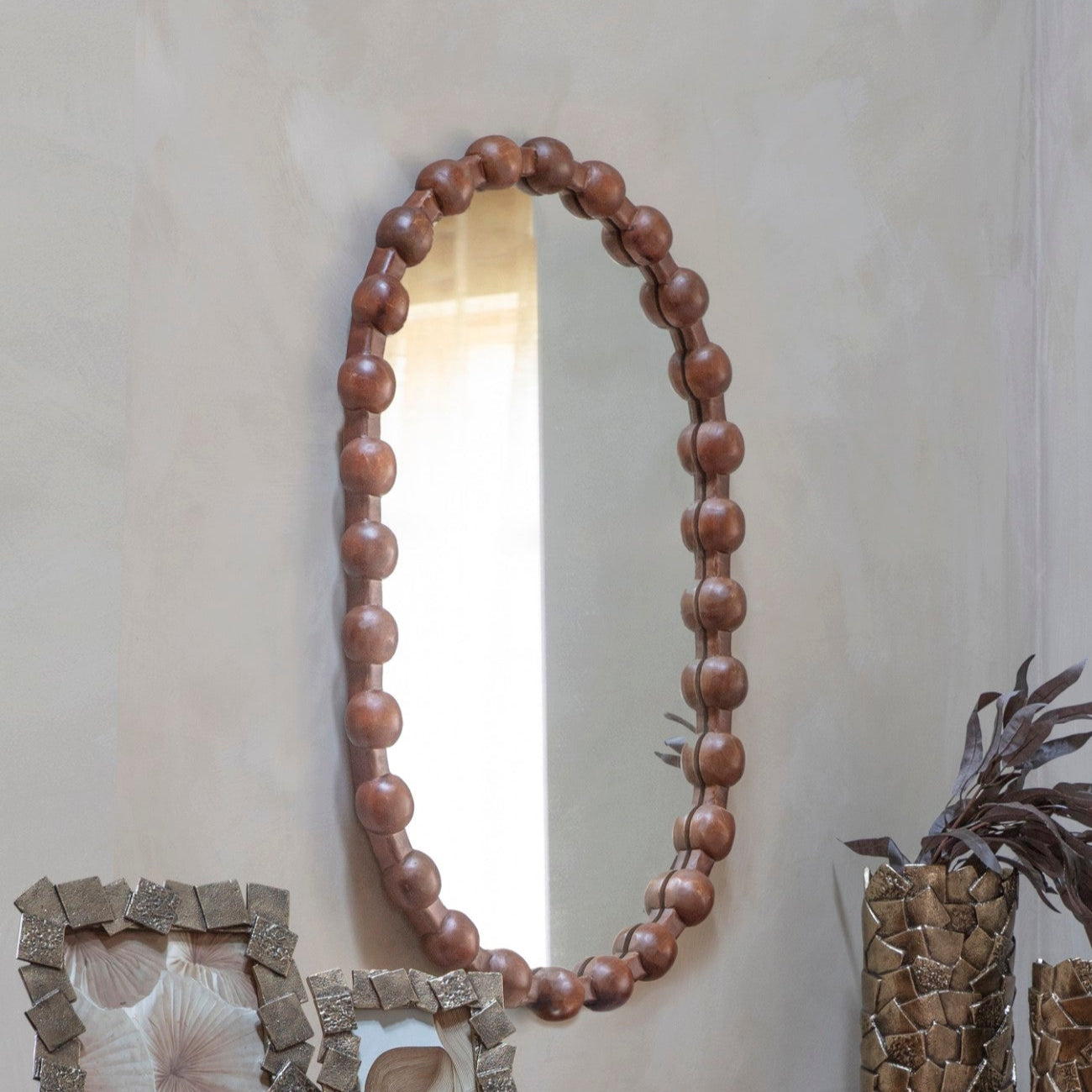 Carmel Carved Mango Wood Wall Mirror