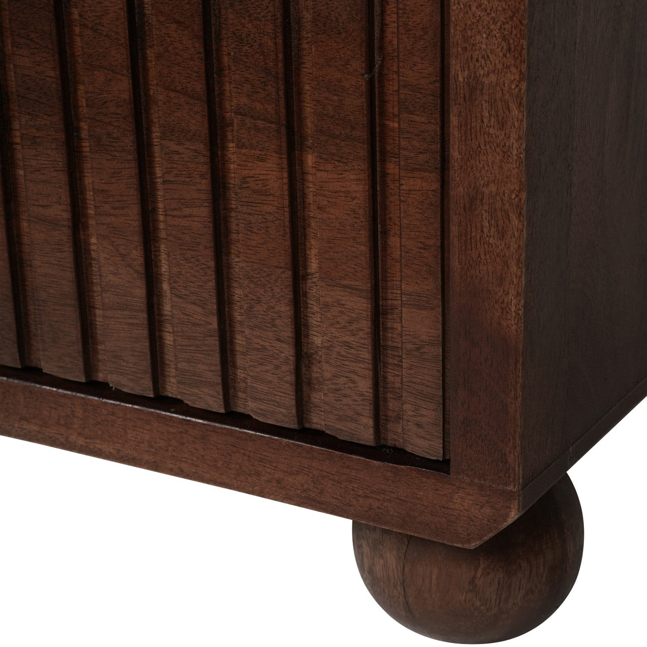 Carmel Curved Mango Wood & White Marble Chest of Drawers