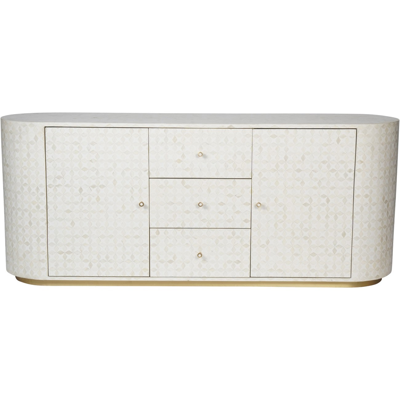Aspen White Bone Inlay & Gold Sideboard | Large