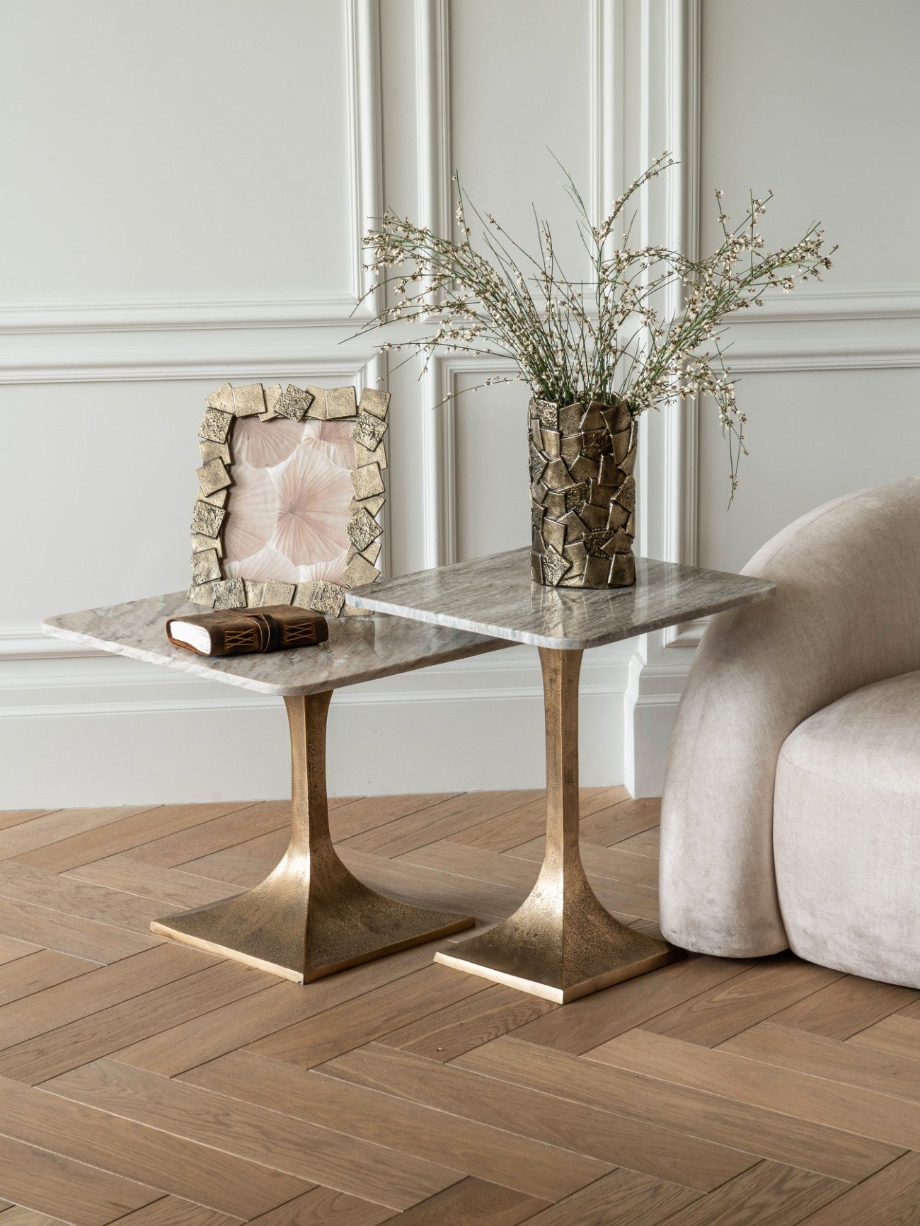 Montrose Antique Gold Cast Aluminium Decorative Vase | Small