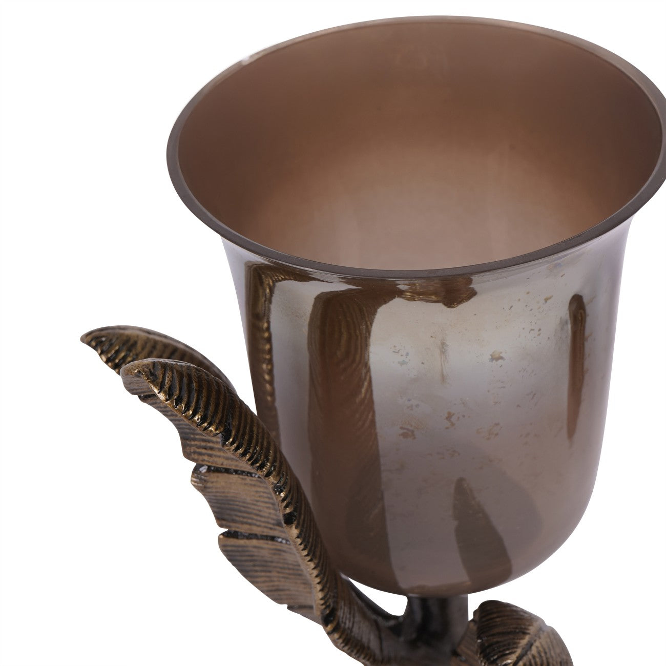 Kariba Antique Brass Elephant Hurricane Candle Holder | Large
