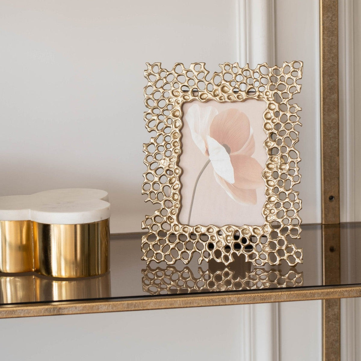 Miel Cast Aluminium Gold Photo Frame 5x7