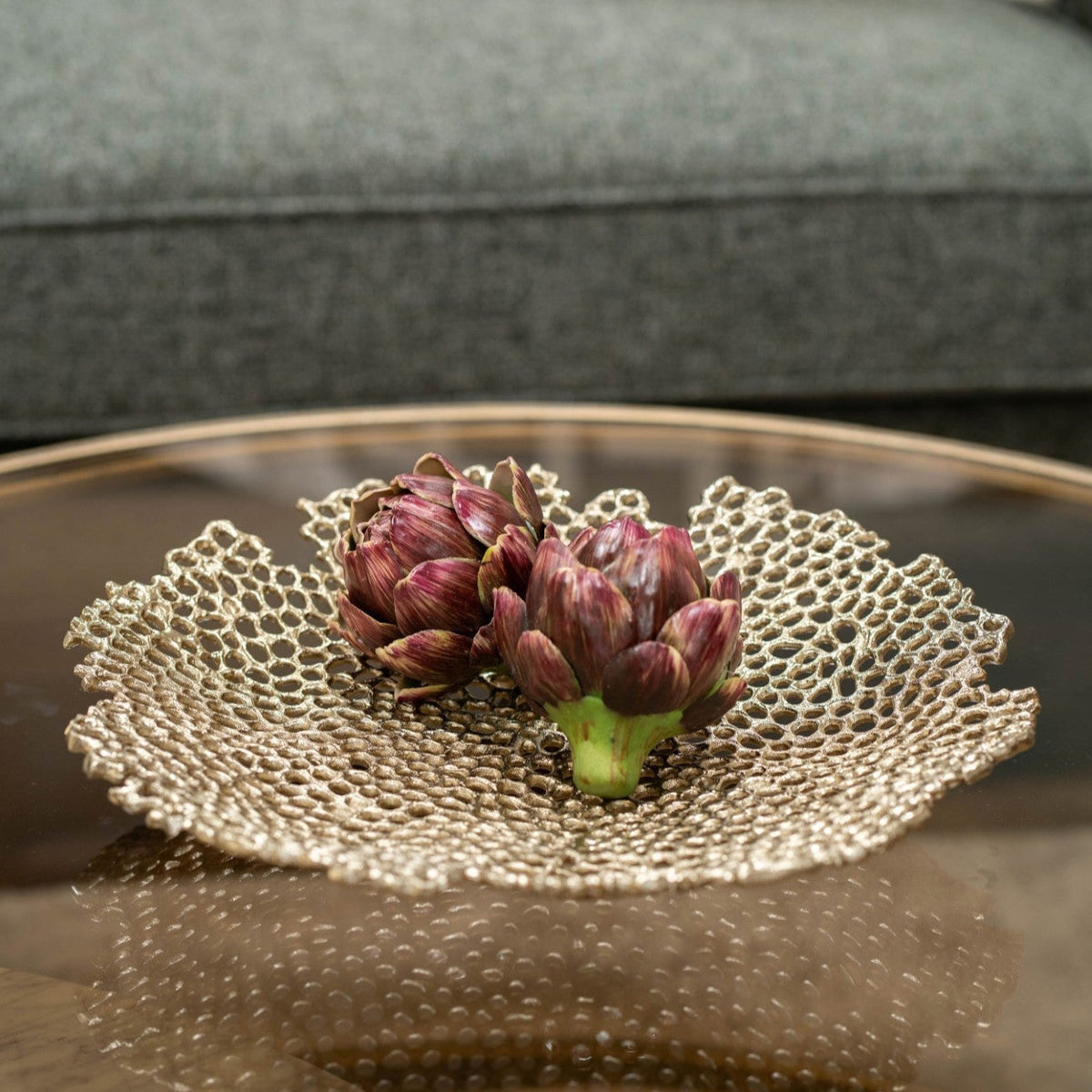 Miel Cast Aluminium Gold Platter