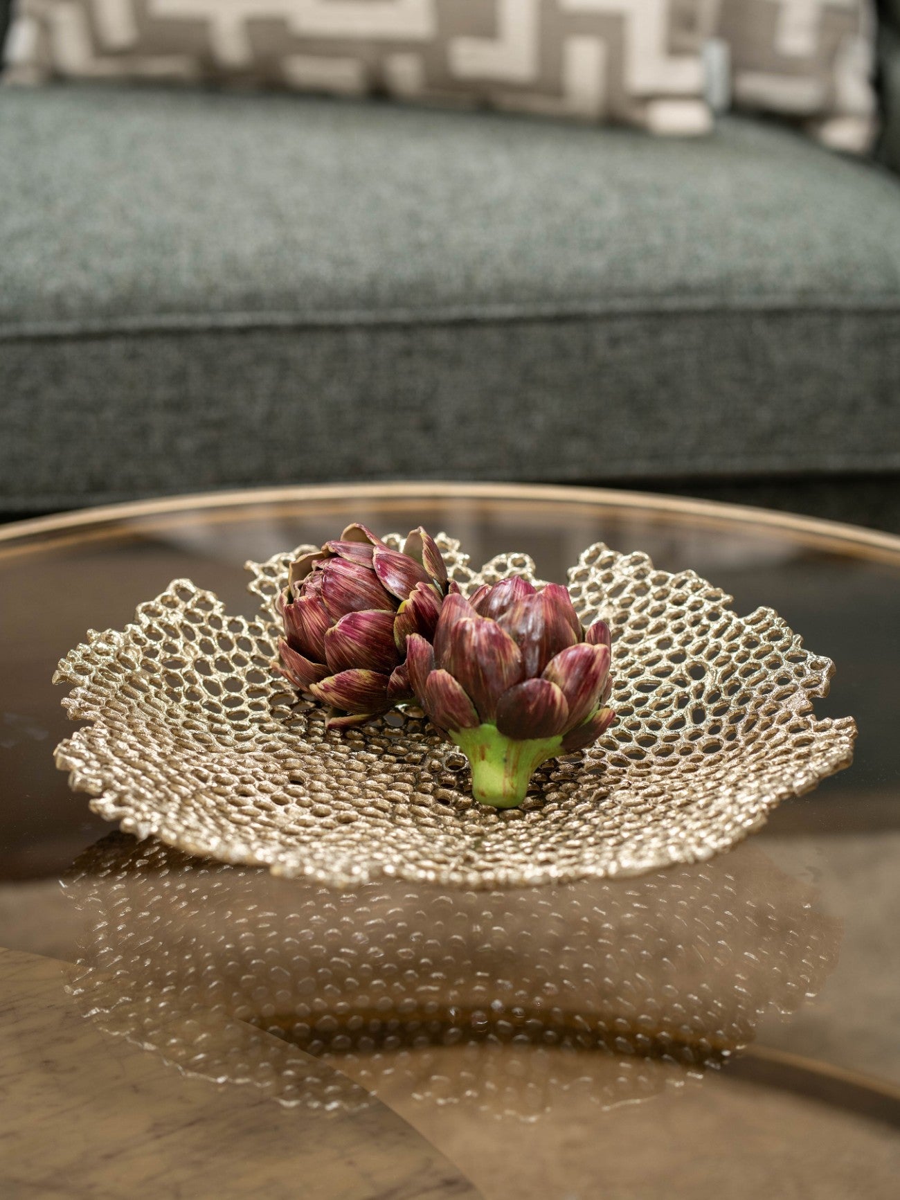 Miel Gold Cast Aluminium Platter