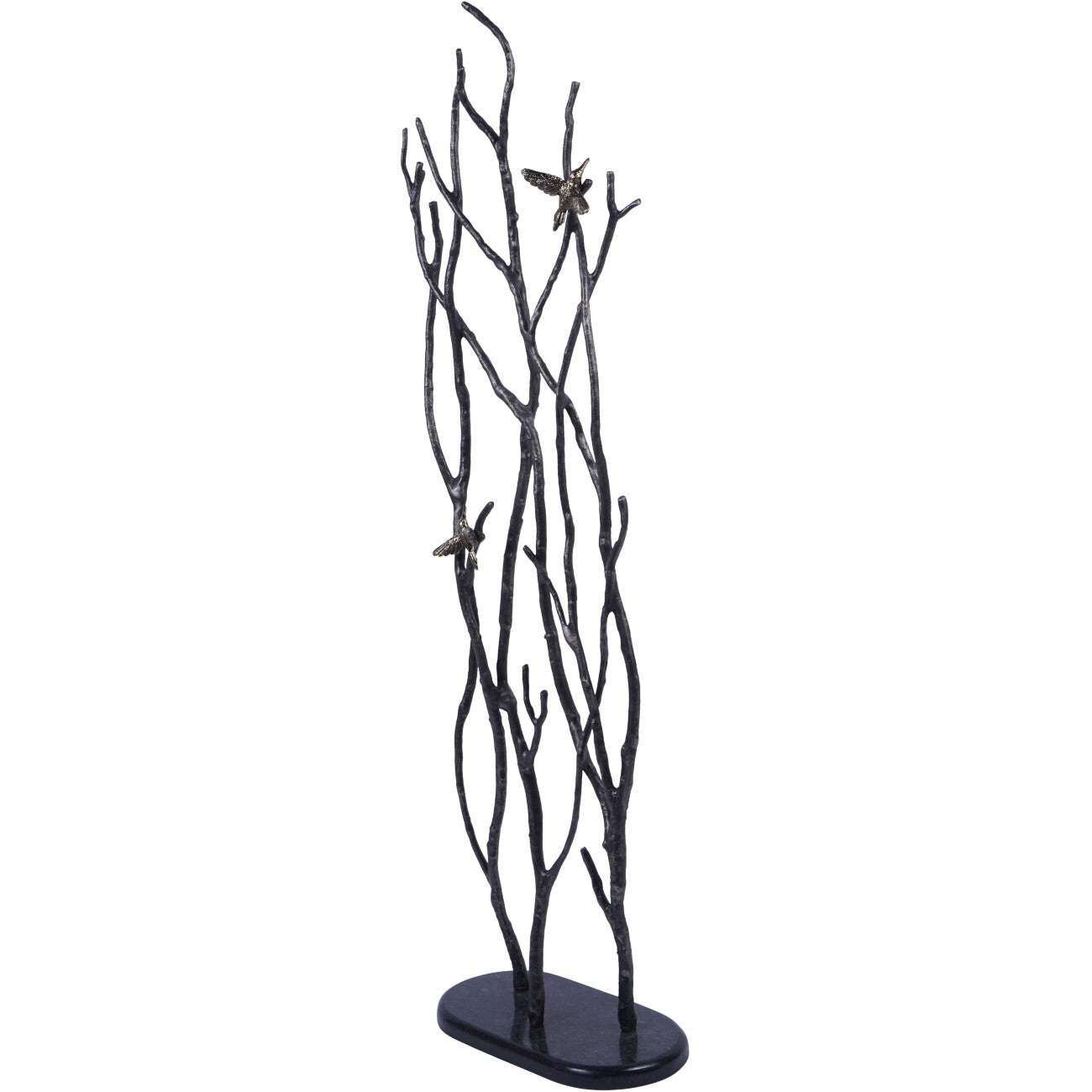 Twig Branches & Bronze Birds Floor Standing Sculpture