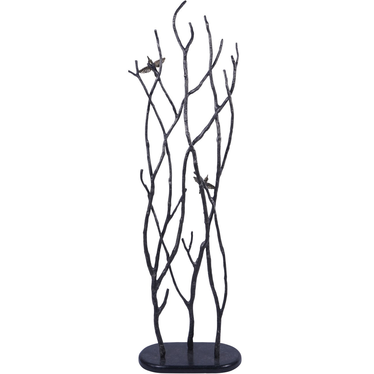 Twig Branches & Bronze Birds Floor Standing Sculpture