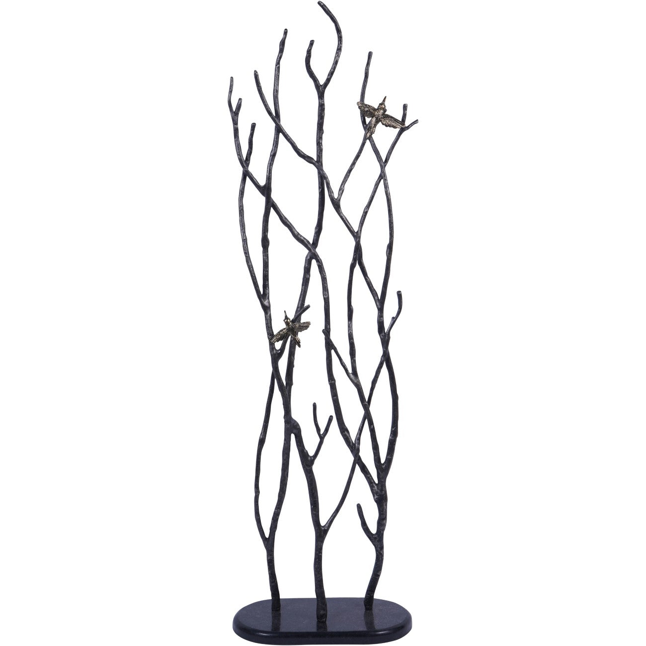 Twig Branches & Bronze Birds Floor Standing Sculpture