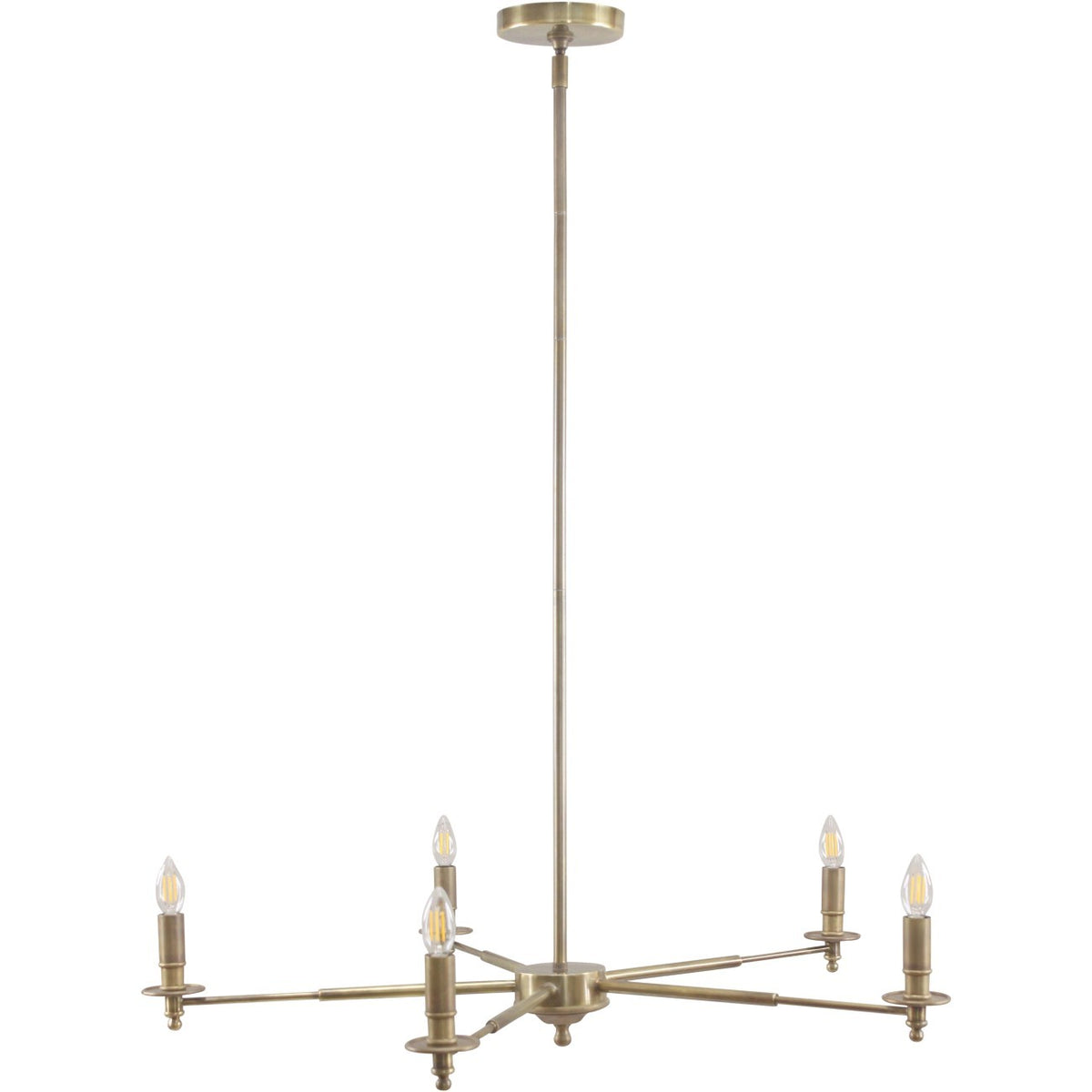 Blythe Classic Brass 5 Light Chandelier