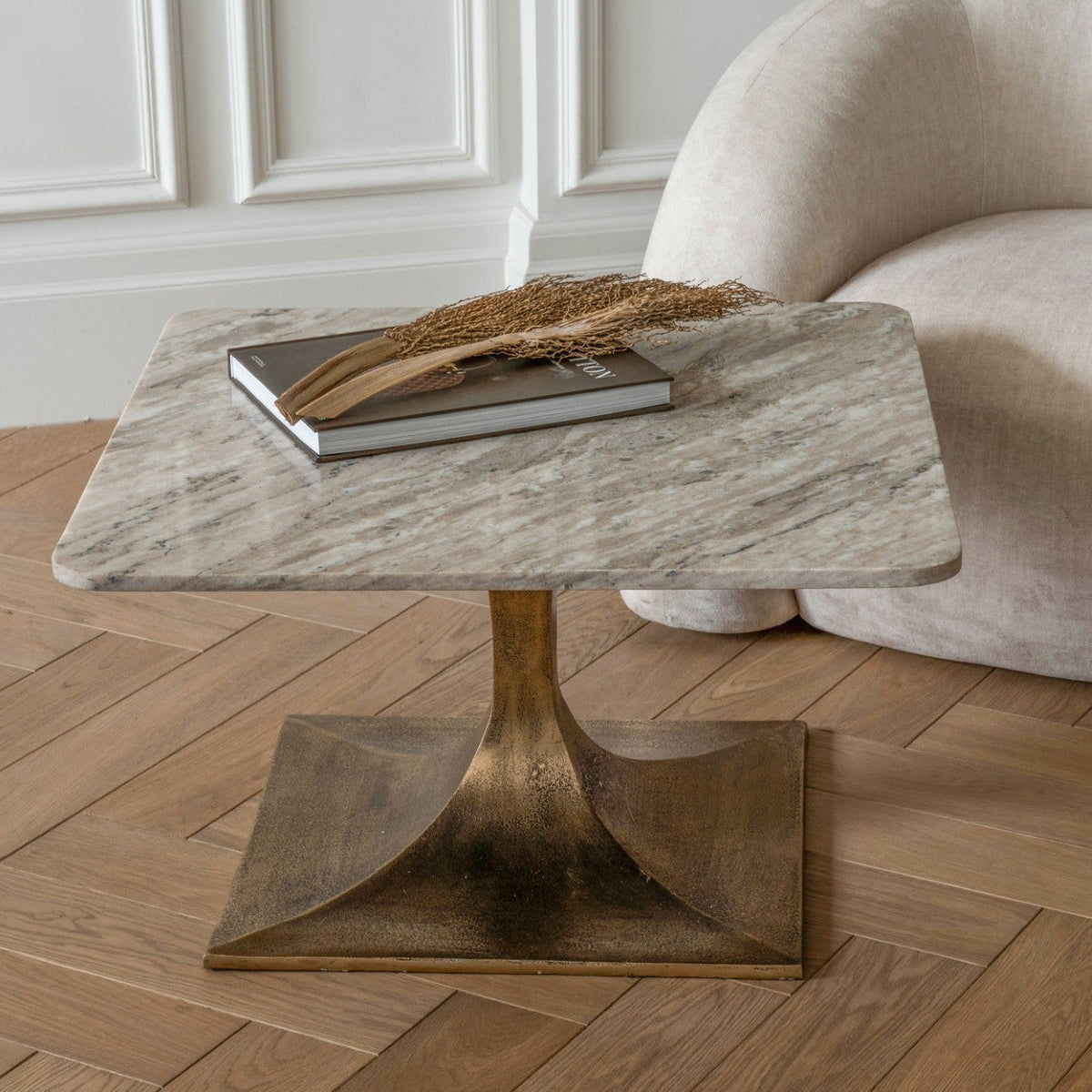 Morchino Bronze & Grey Marble Square Coffee Table