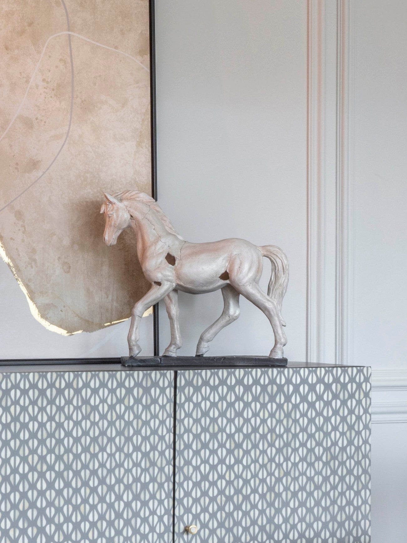 White Horse Aged Sculpture