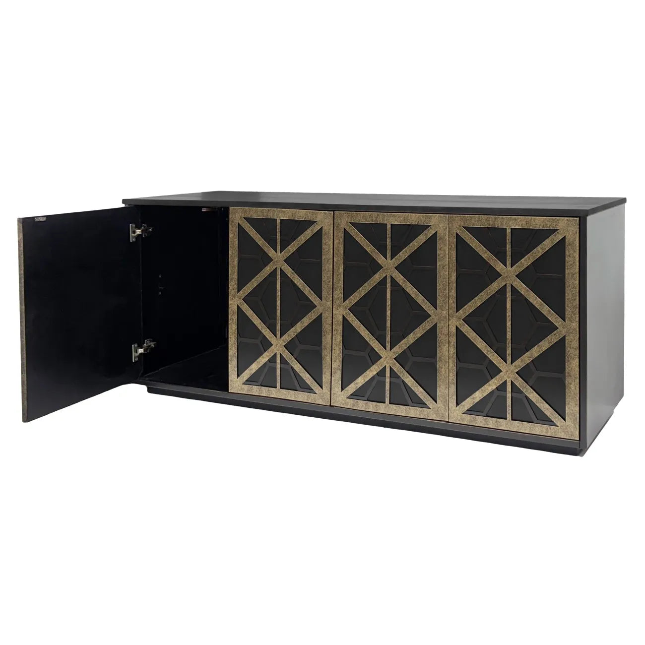Reeno Fretwork Gold 4 Door Sideboard