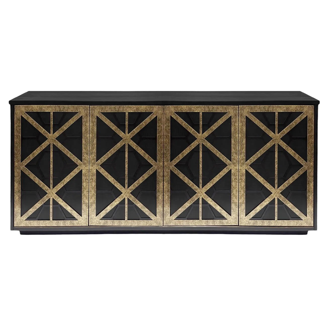 Reeno Fretwork Gold 4 Door Sideboard