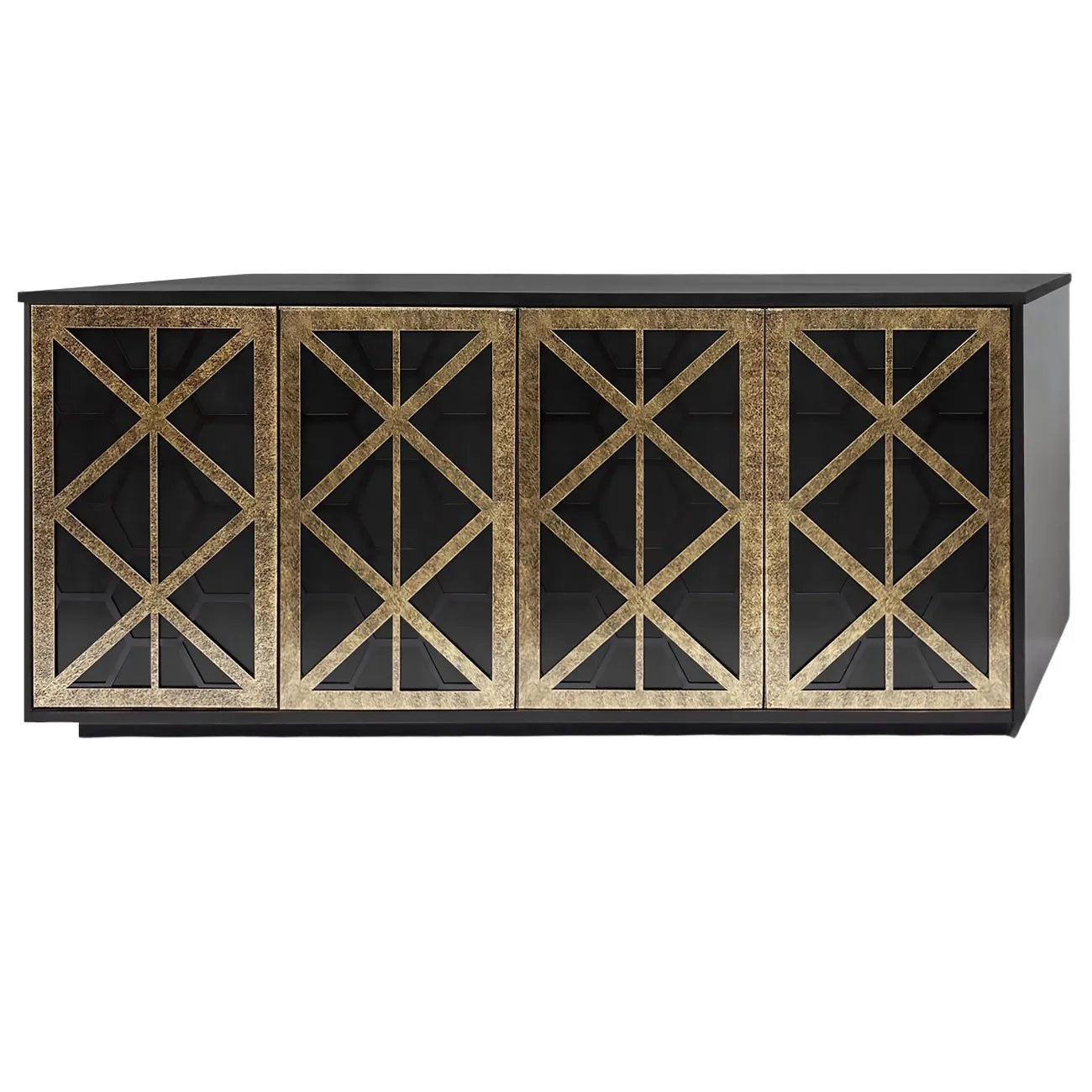 Reeno Fretwork Gold 4 Door Sideboard