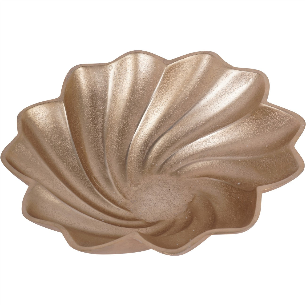 Marin Scallop Champagne Gold Round Bowl