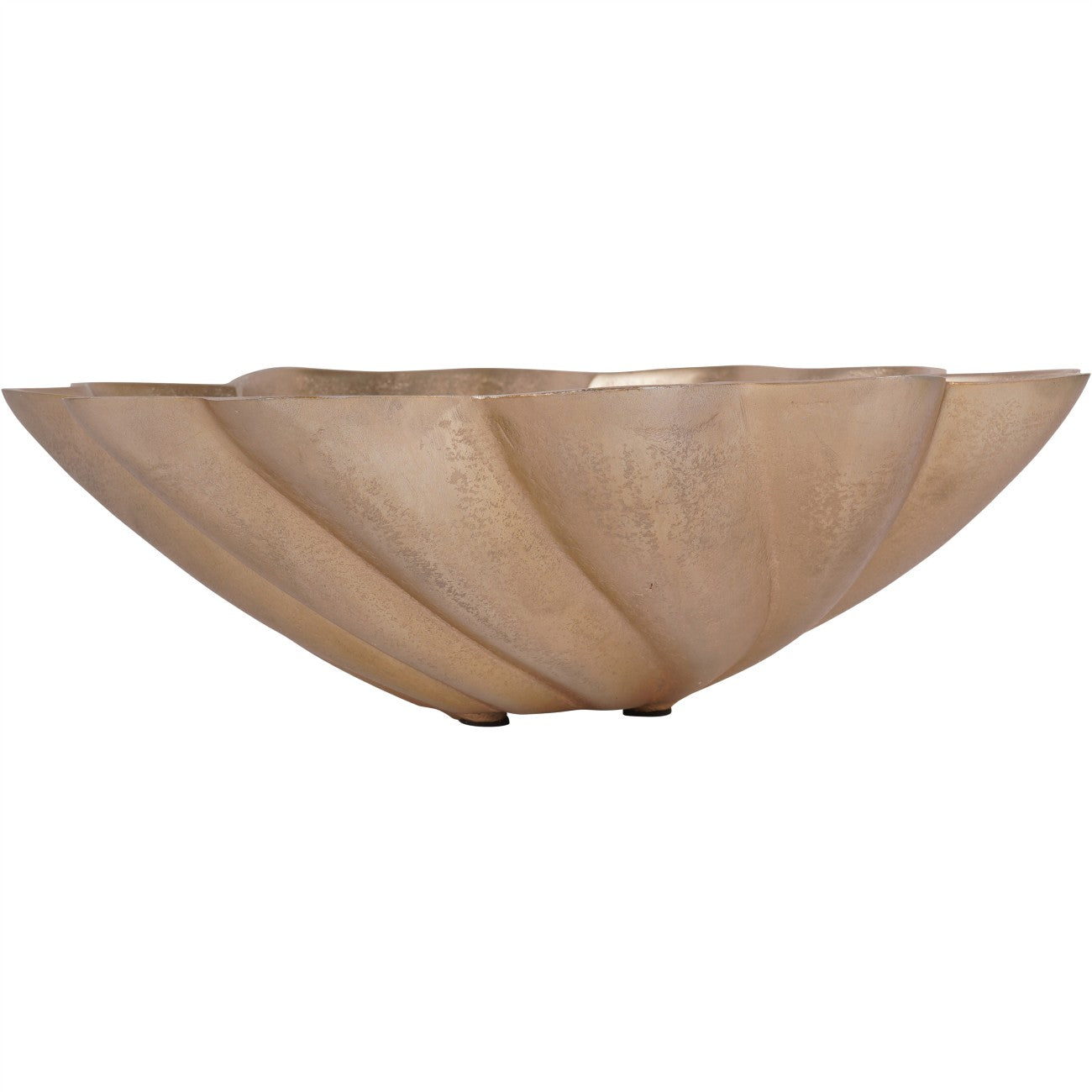 Marin Scallop Champagne Gold Round Bowl
