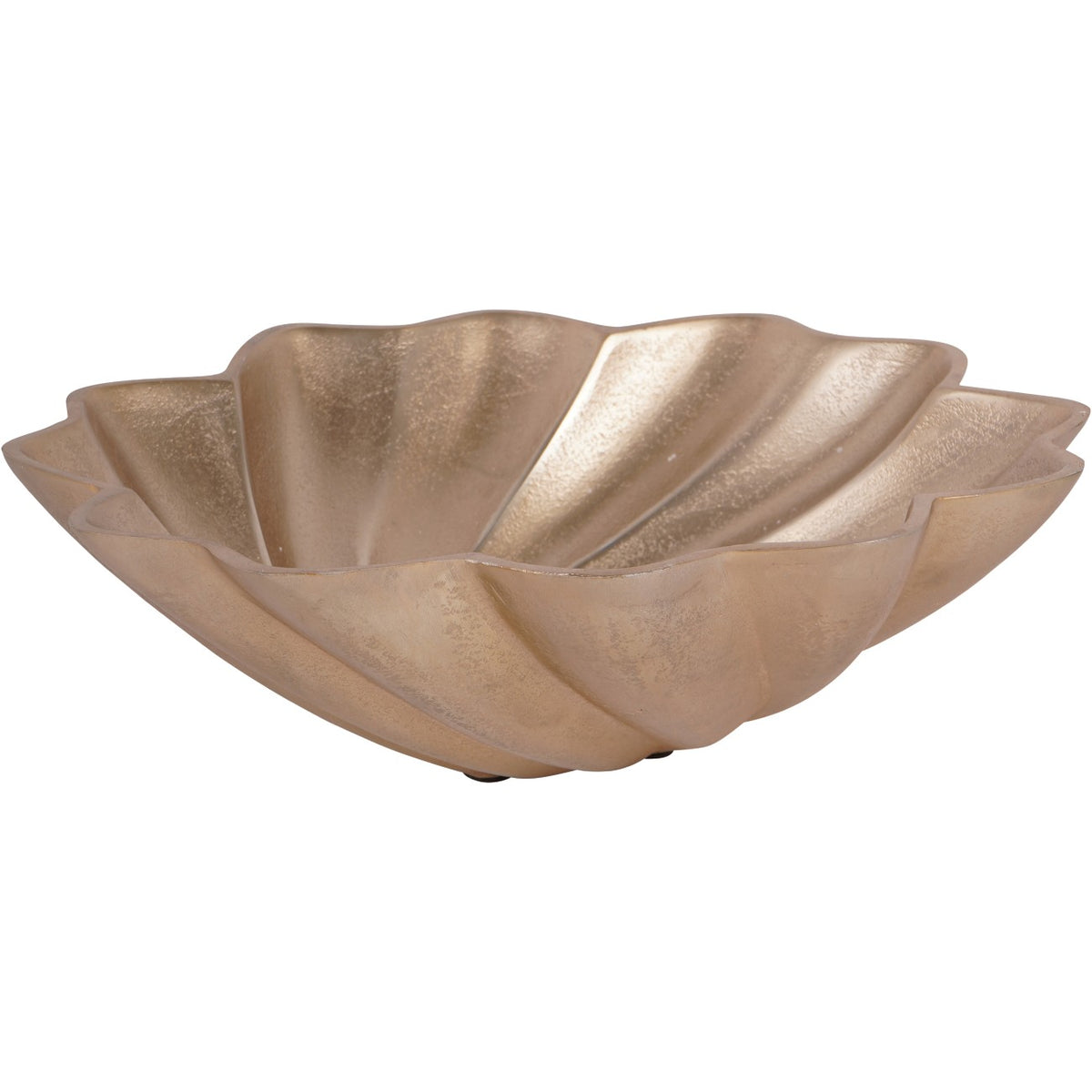 Marin Scallop Champagne Gold Round Bowl