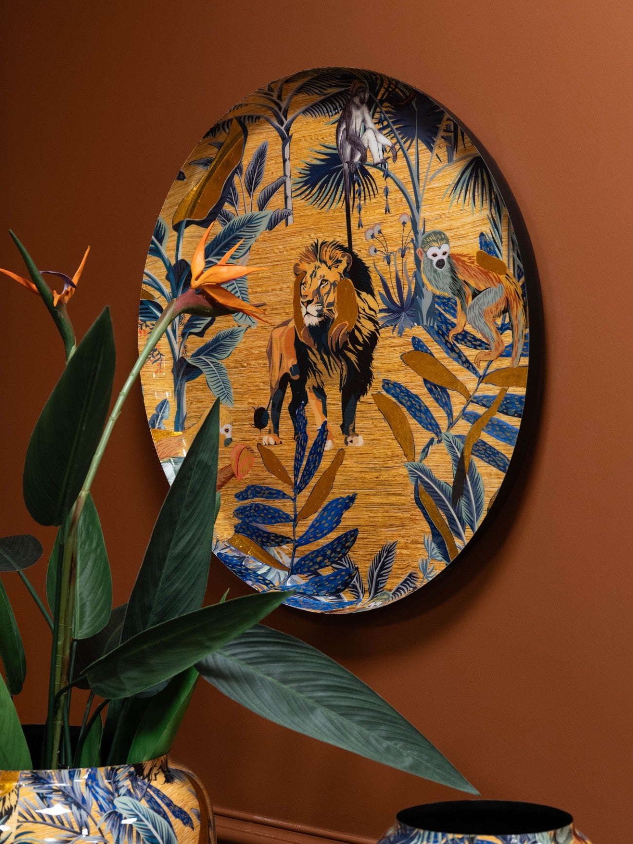 Jungle Gold Wall Round Wall Art Disc