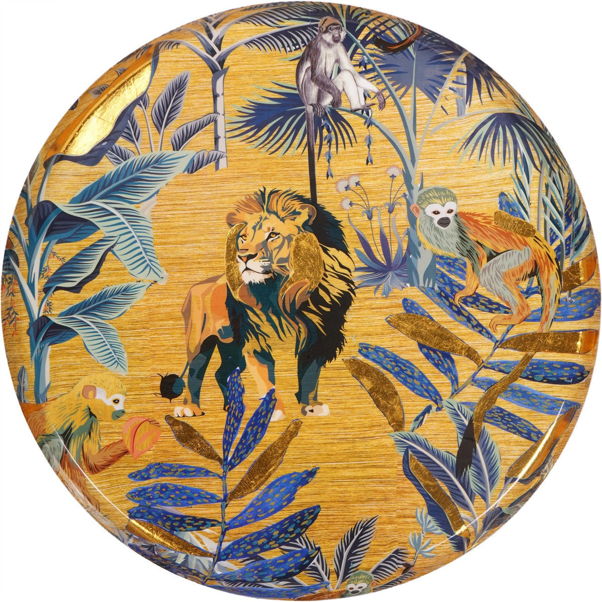 Jungle Gold Round Wall Art Disc