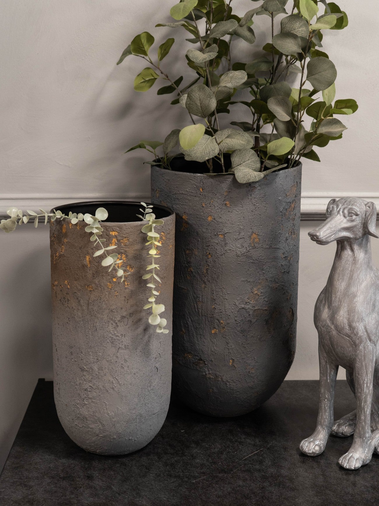 Set of 2 Volcano Charocal Planters