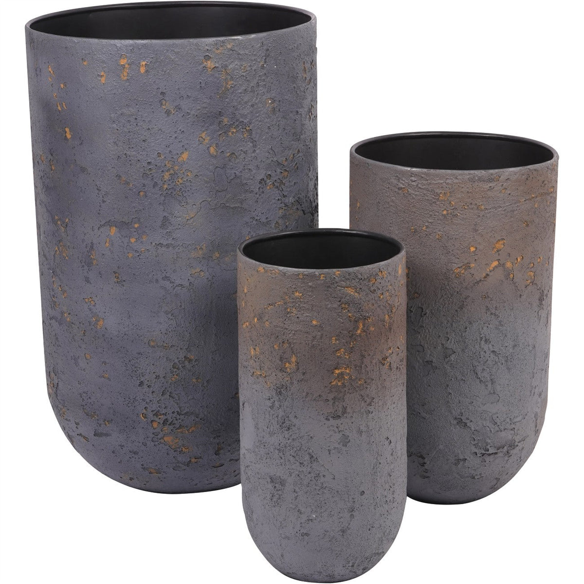 Set of 3 Volcano Charocal Planters