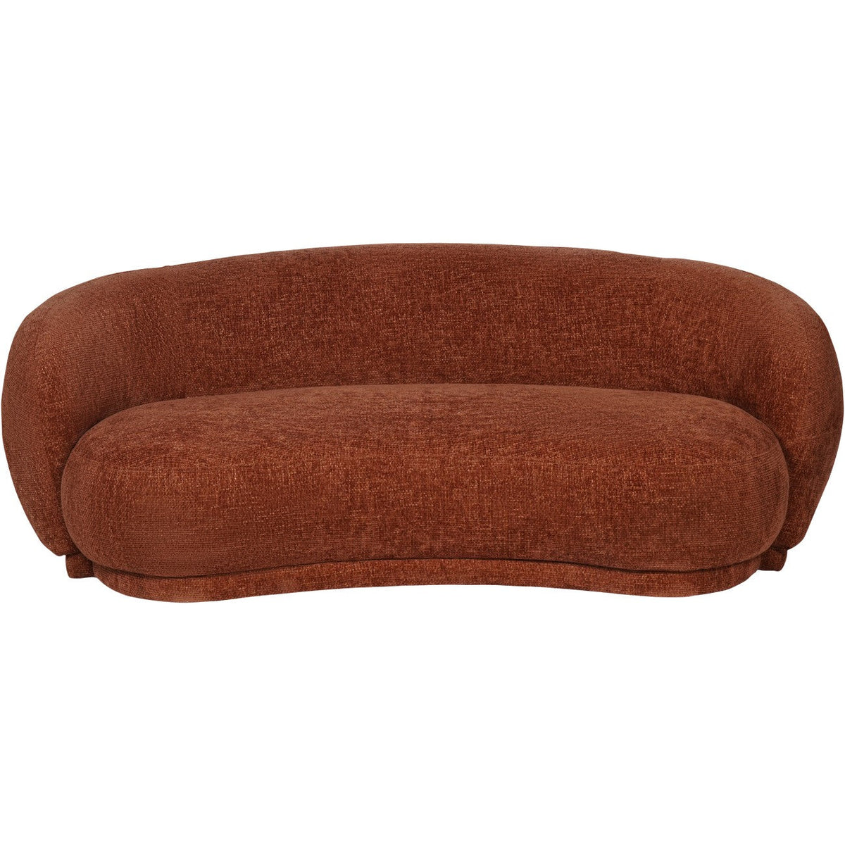Waverley Terracotta Chenille Curved Sofa | 3 Seater