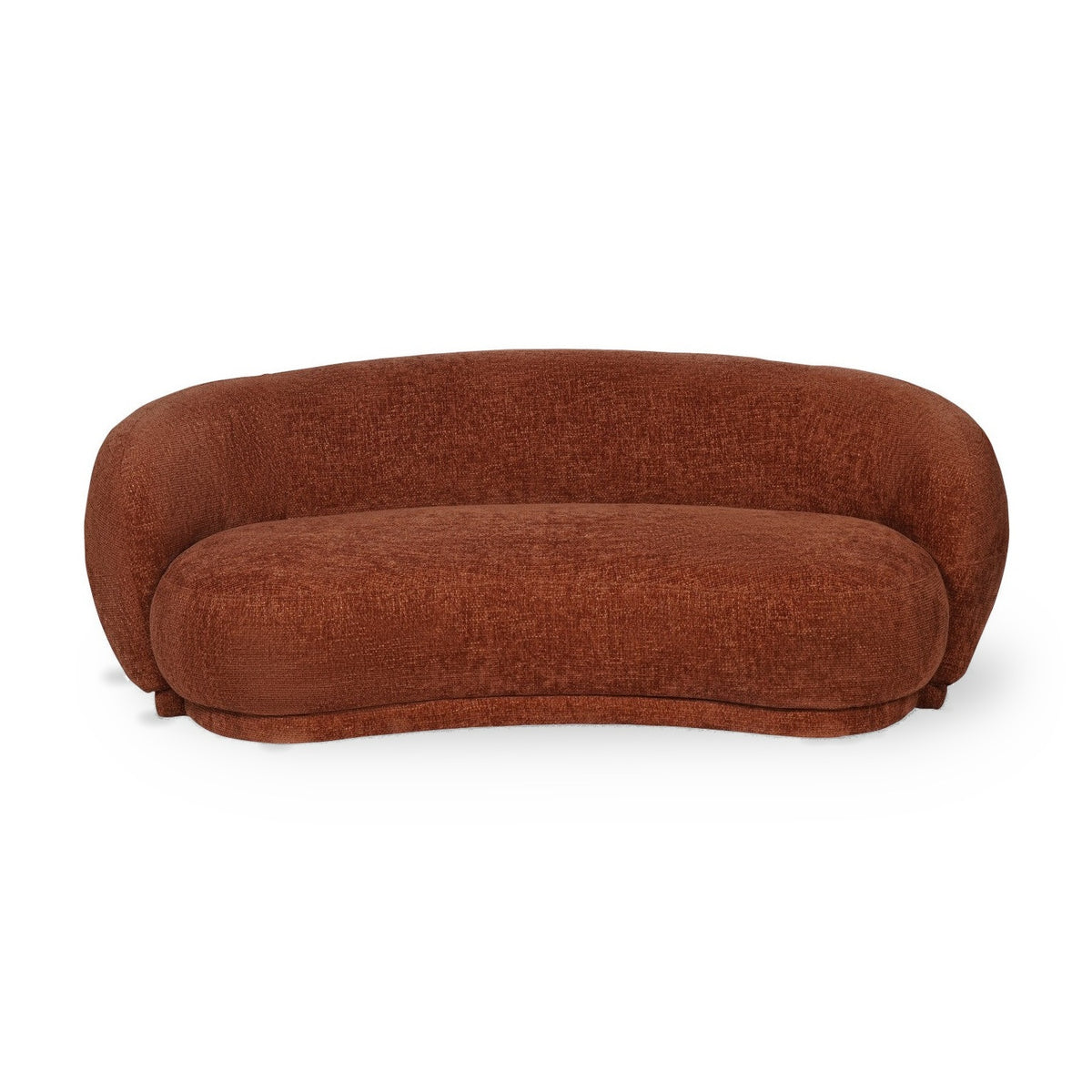 Waverley Terracotta Chenille Curved Sofa | 3 Seater