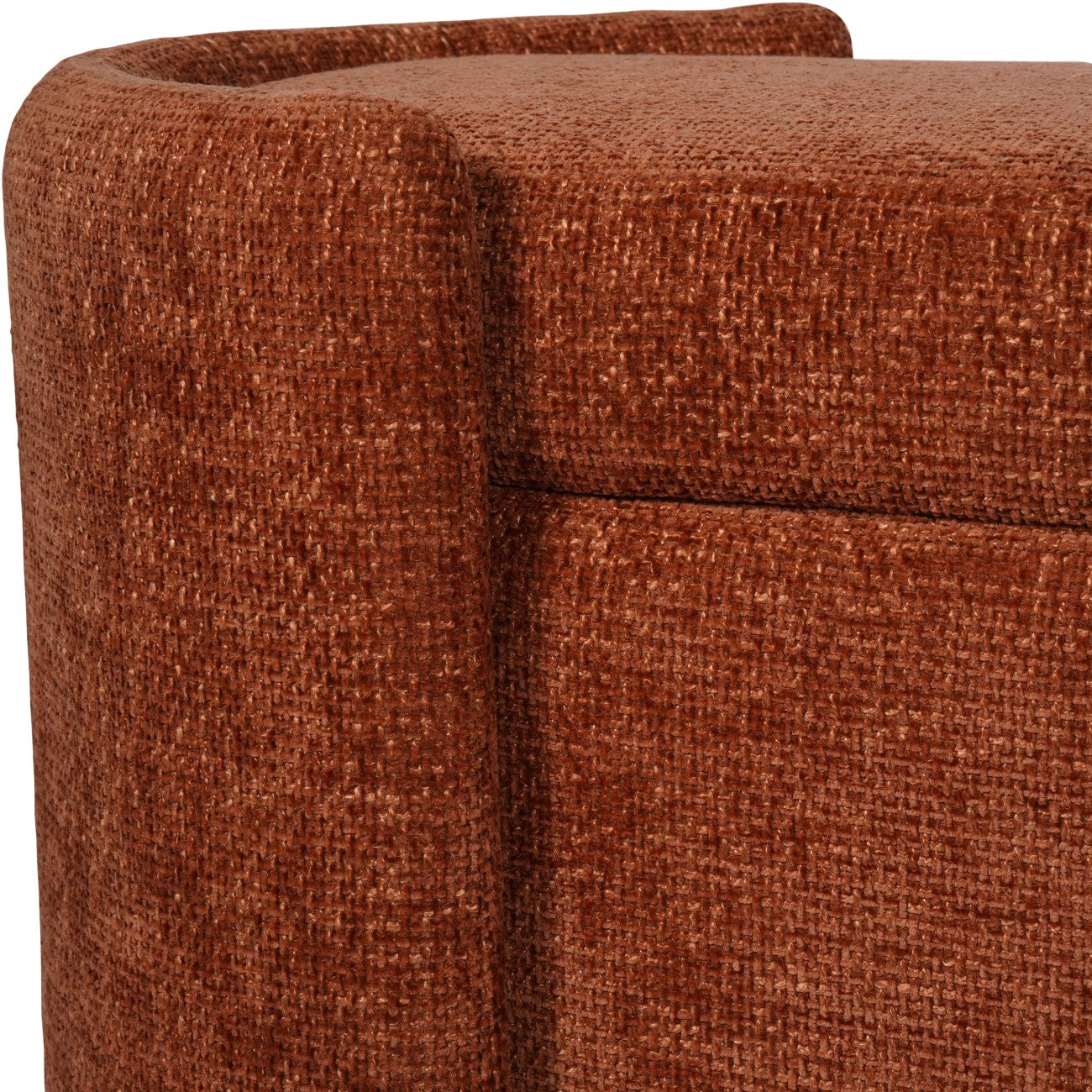 Waverley Curved Terracotta Chenille Ottoman Storage Bench