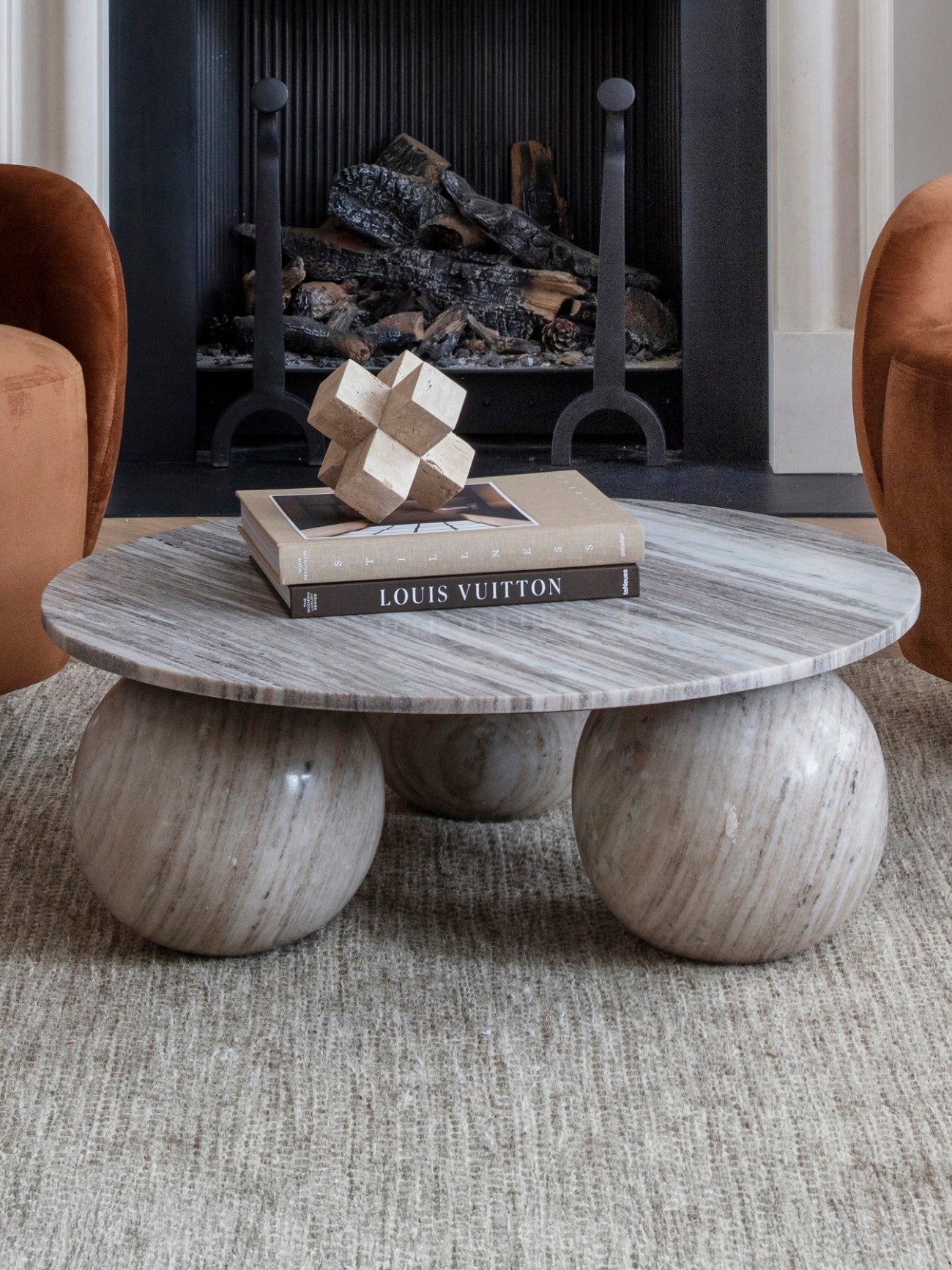 Salento Grey Marble Round Coffee Table