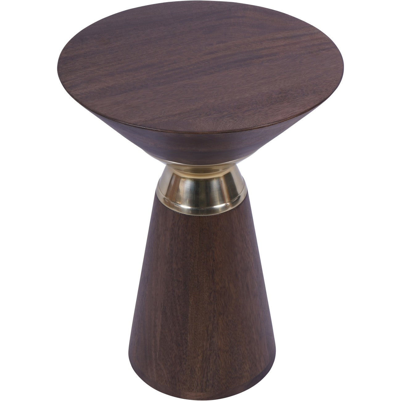 Amalfi Brown Mango Wood & Gold Side Table
