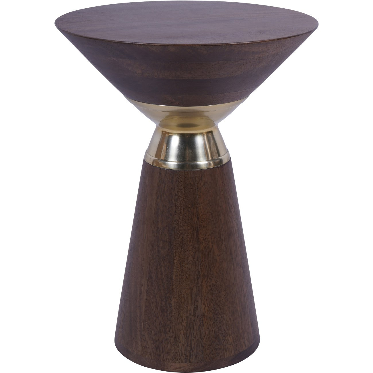 Amalfi Brown Mango Wood & Gold Side Table