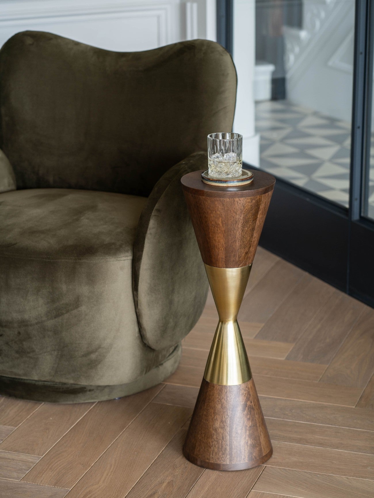 Amalfi Brown Mango Wood & Gold Cocktail Table