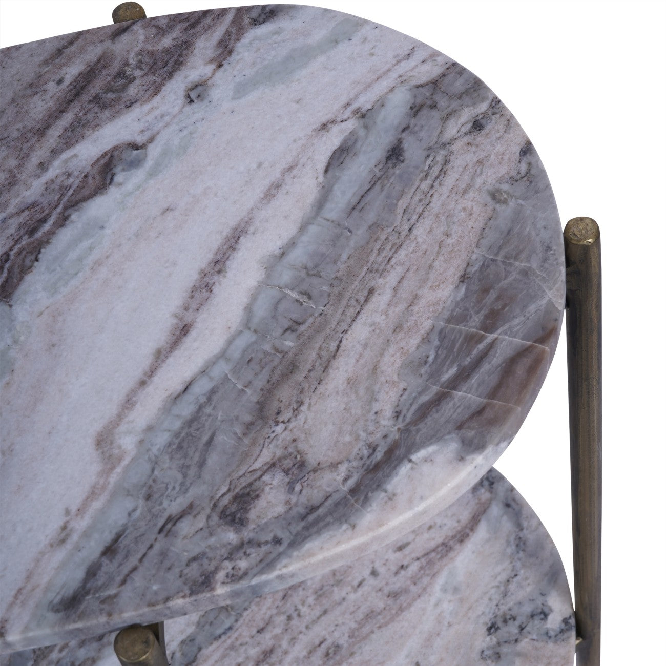 Toronto Grey Marble & Gold Oval Console Table