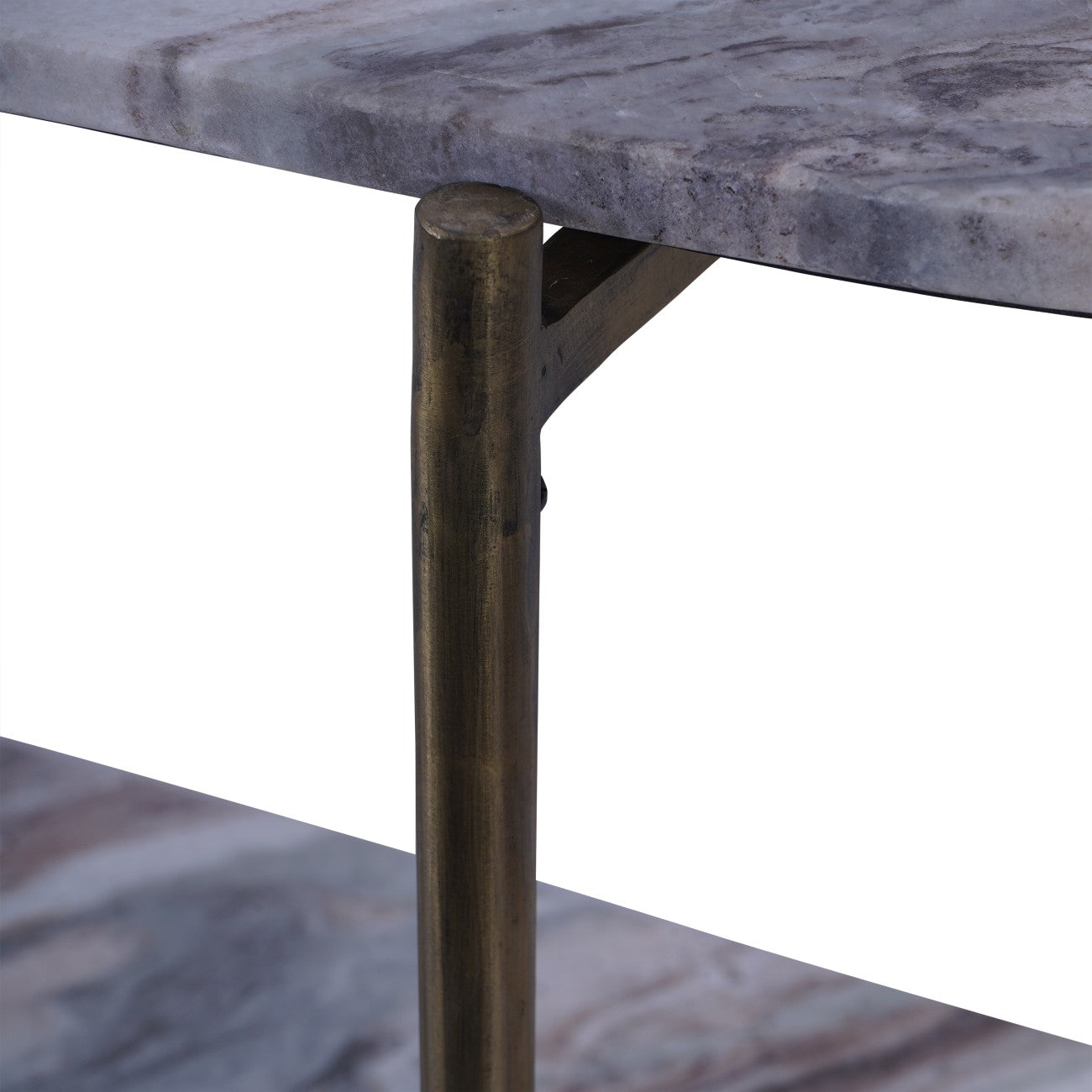 Toronto Grey Marble & Gold Oval Console Table