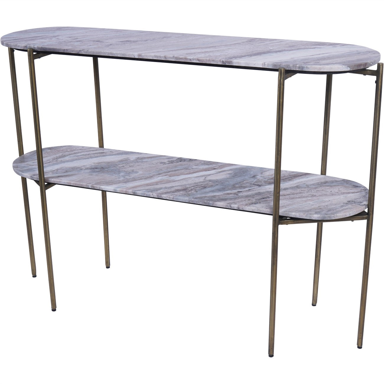 Toronto Grey Marble & Gold Oval Console Table