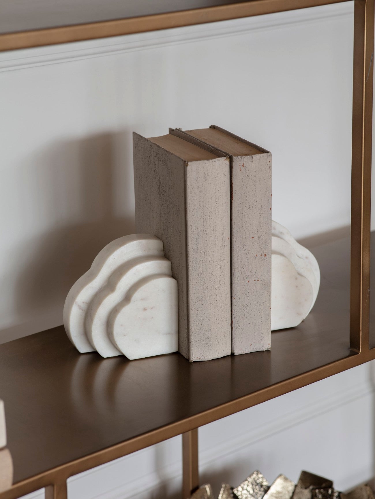 Genoa White Marble Cloud Bookends