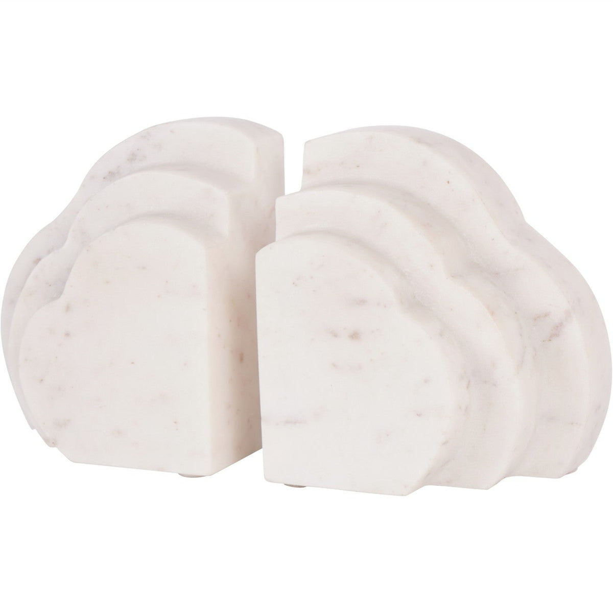 Genoa White Marble Cloud Bookends