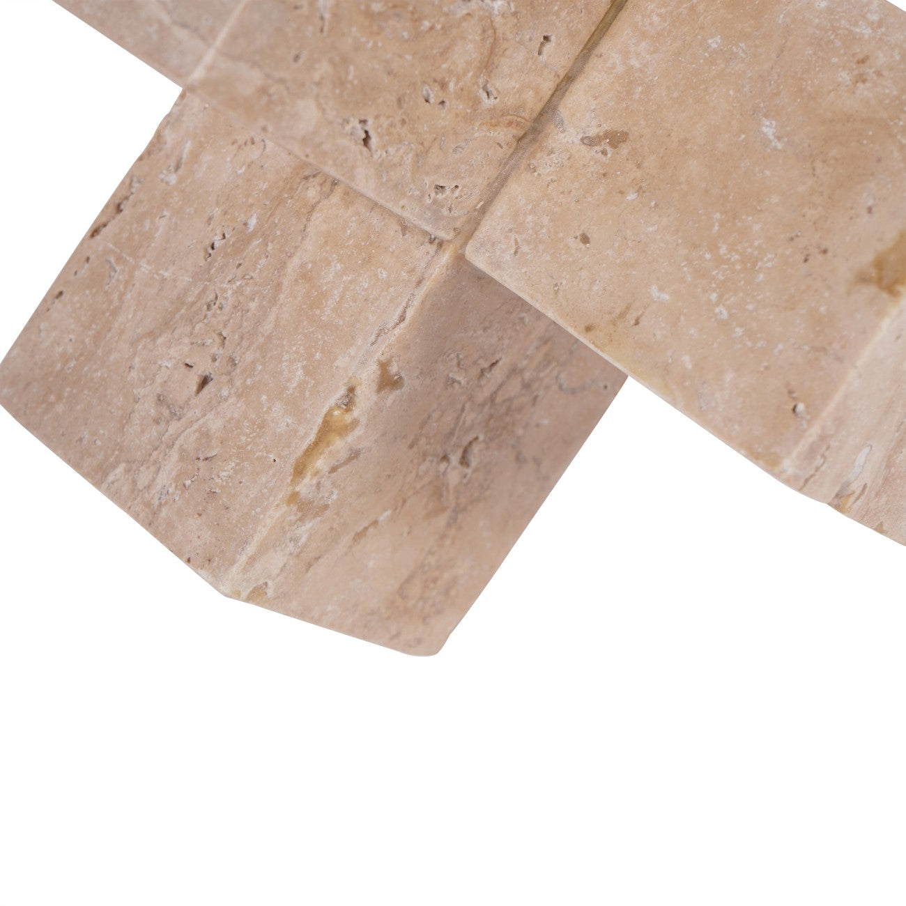 Catania Art Deco Travertine Cross Sculpture