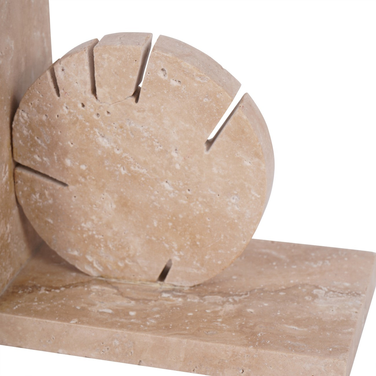 Catania Art Deco Travertine Bookends