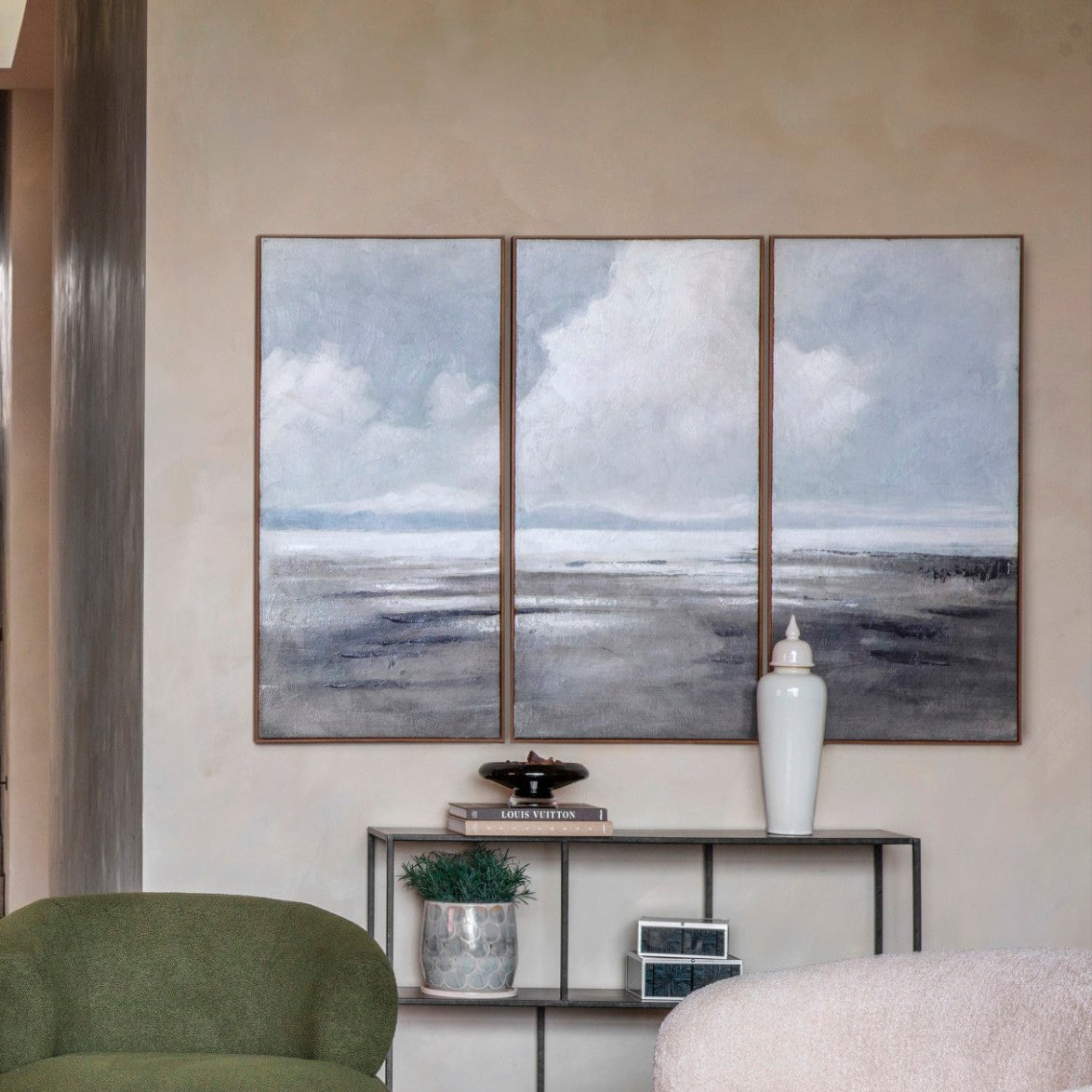 Set of 3 Hazy Horizons Framed Wall Art