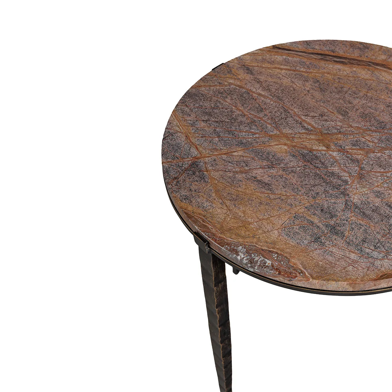 Leo Forest Brown Marble Side Table
