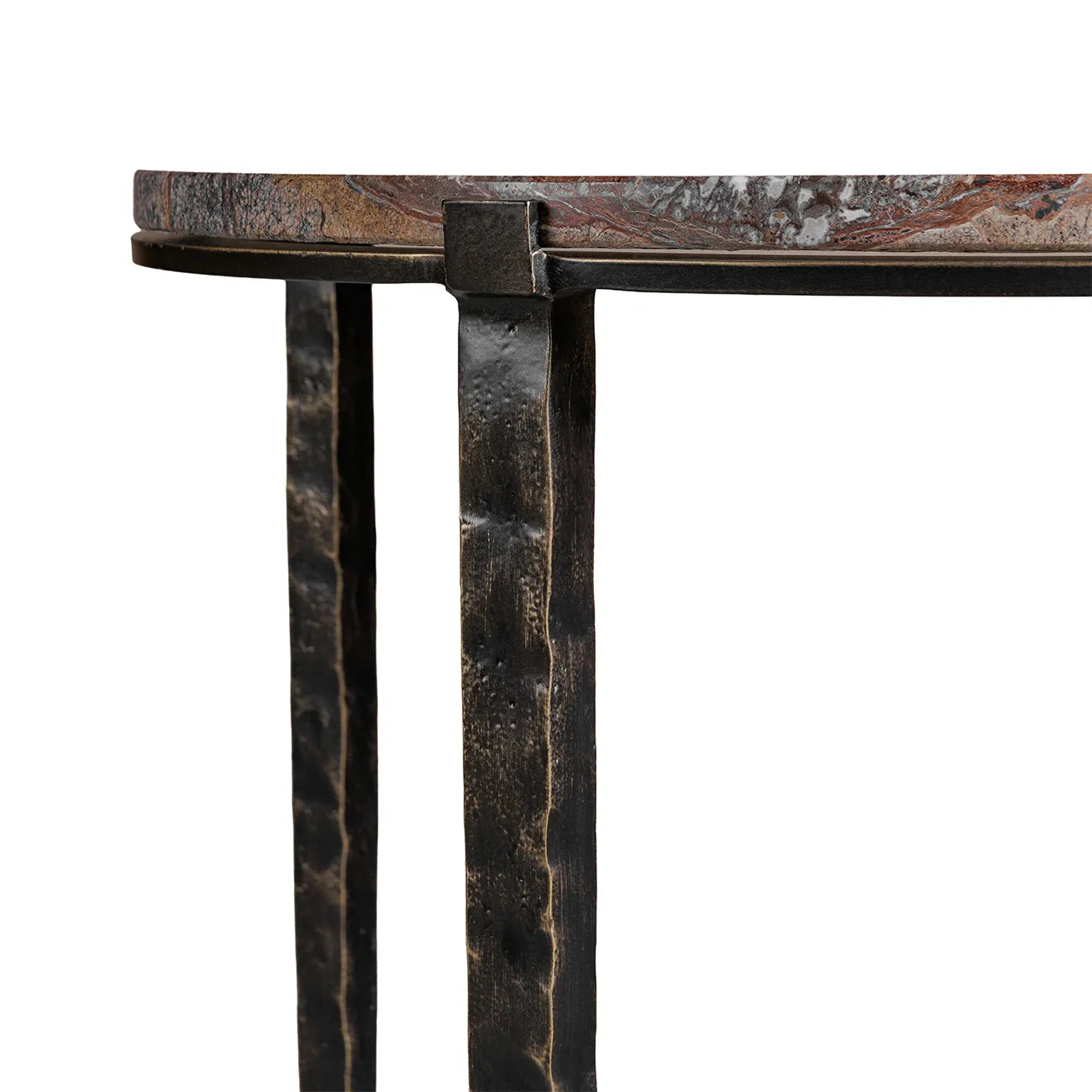 Leo Forest Brown Marble Side Table