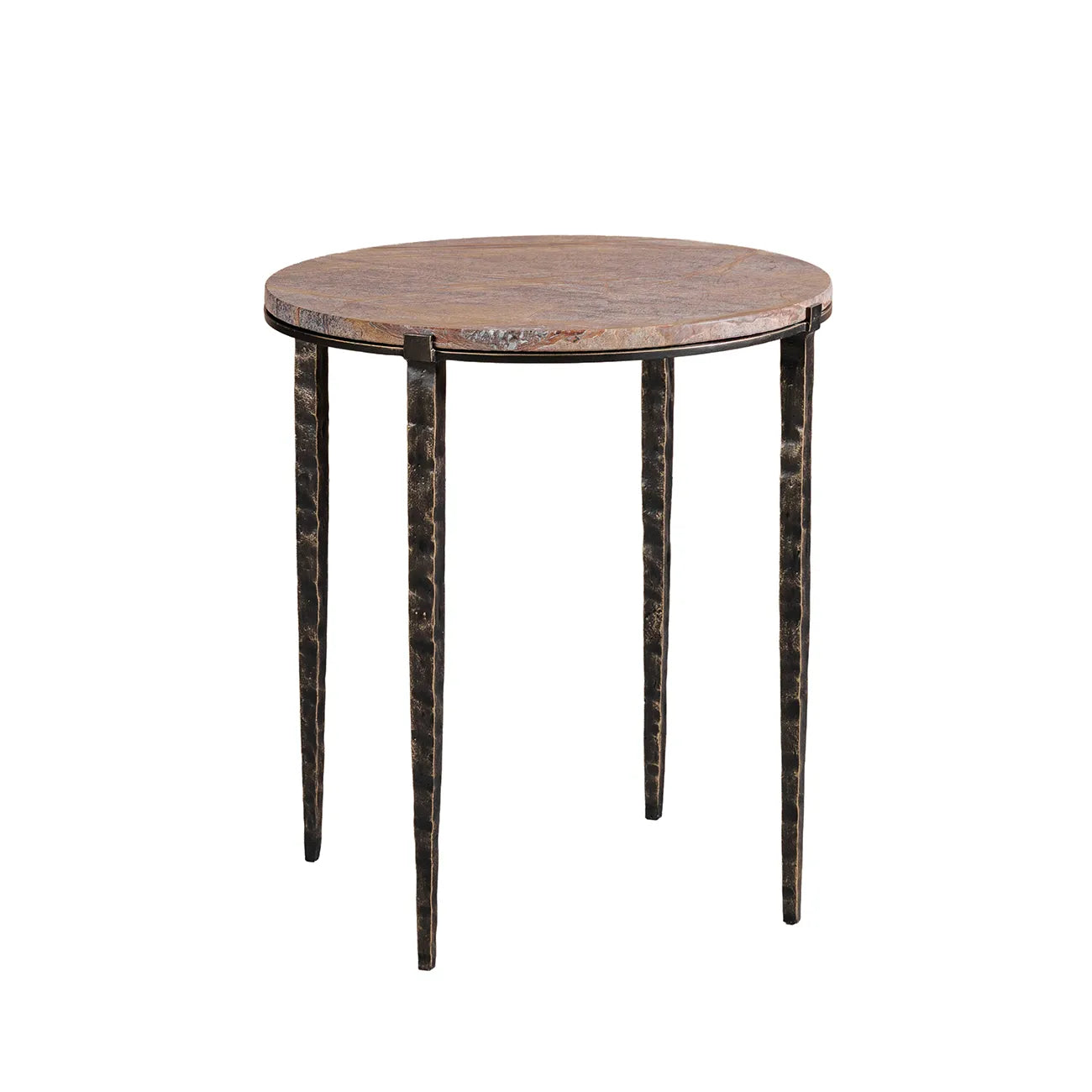 Leo Forest Brown Marble Side Table